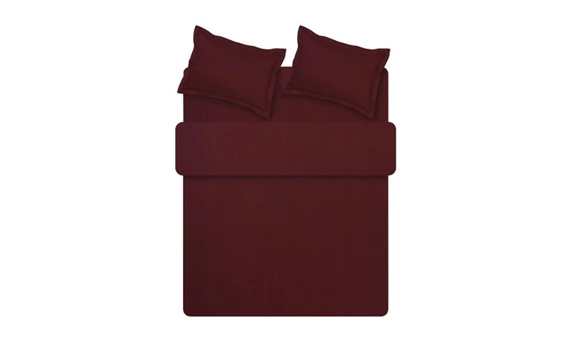 200X220 ANDRA BASIC STN DUVET COVER SET - BURGUNDY